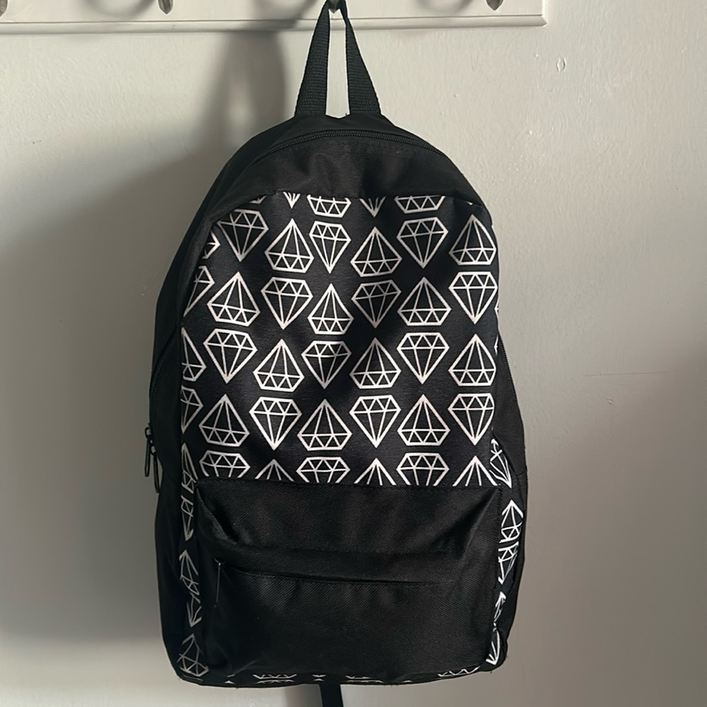 Small Utility Diamond Graphic Utility Backpack with Padded Adjustable Straps